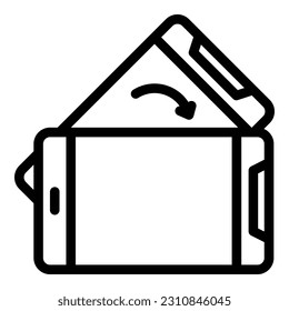 Umrandungssymbol für mobile Geräte. Telefon-App. Kleiner Finger