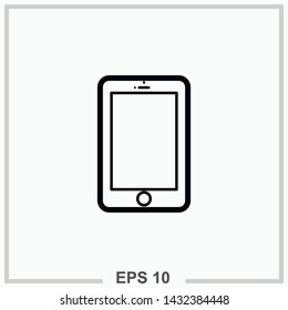 Mobile device outline isolated vector illustration