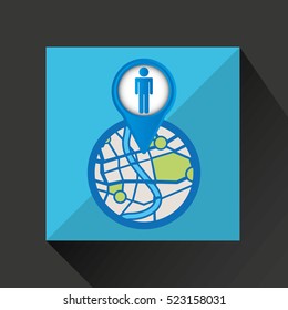 mobile device paris gps map vector illustration eps 10