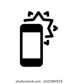 Mobile Device Screen with Active Flash Notification Alert Graphic