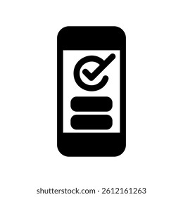 Mobile Device Screen Showing Completed Task List or Online Survey
