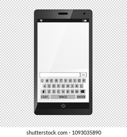 Mobile Device Smartphone With Keyboard - Isolated On Transparent Background