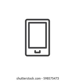 Mobile device, smartphone line icon, outline vector sign, linear style pictogram isolated on white. Gadget symbol, logo illustration. Pixel perfect
