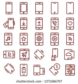 mobile device, smartphone - minimal thin line web icon set. simple vector illustration. concept for infographic website or app.