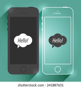 Mobile Device Smartphone Template. Vector Elements. Isolated Phone Flat Illustration. EPS10