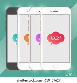 Mobile Device Smartphone Template. Vector Elements. Isolated Phone Flat Illustration. EPS10