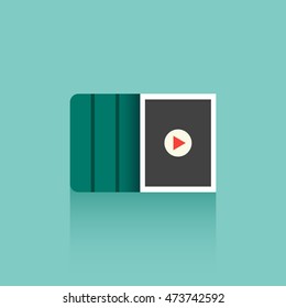Mobile device Tablet in a case in flat cartoon style. tablet icon. vector illustration