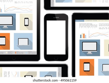 mobile device , tablet and smart phone - communication technology concept 