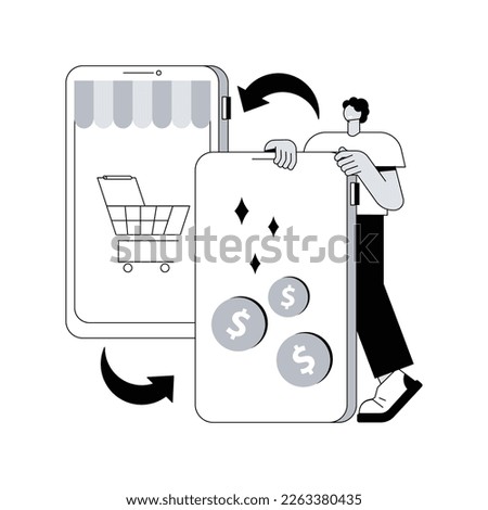Mobile device trade-in abstract concept vector illustration. Sell old mobile device, trade-in retail operations, leave us your used cell phone, buyback electronics, best deal abstract metaphor.