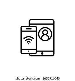 Mobile Device vector illustration outline icon. Information Technology EPS 10