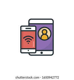 Mobile Device Vector Outline Filled Icon. EPS 10 