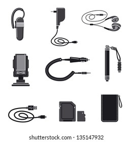 Mobile Devices Accessories Icon Set