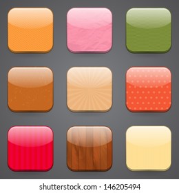 Mobile devices apps icons background set. Vector illustration