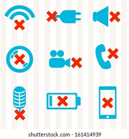 Mobile devices breakdowns icon set / Solid fill set in EPS 8 format