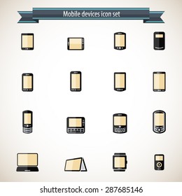 Mobile Devices - Editable vector icons for video, mobile apps, Web sites and print projects. EPS10 vector.