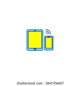 Mobile devices icon. Internet of things icon. Simple, flat, outline, color.