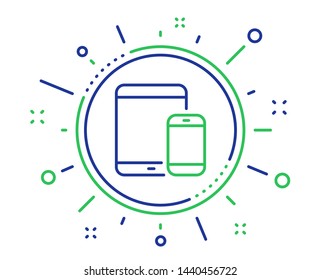 Mobile Devices icon. Smartphone and Tablet PC signs. Touchscreen gadget symbols. Quality design elements. Technology mobile devices button. Editable stroke. Vector