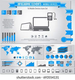 Mobile Devices Icons and infographics element. Vector.