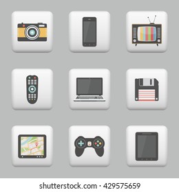 Mobile Devices icons on web buttons