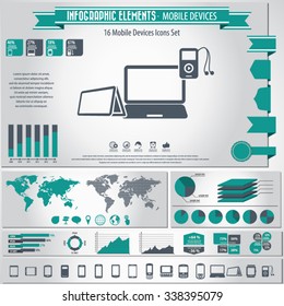 Mobile Devices - infographic elements and Icon set.
