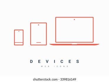 Mobile devices isolated minimal single flat linear icon. Line vector icon for websites and mobile minimalistic flat design. Modern trend concept design