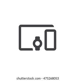 mobile devices line icon, outline vector logo illustration, linear pictogram isolated on white