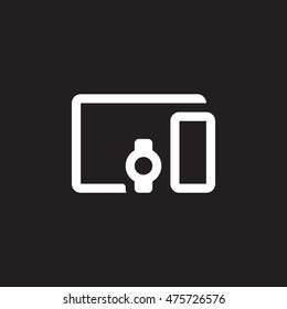 mobile devices line icon, outline vector logo illustration, linear pictogram isolated on black