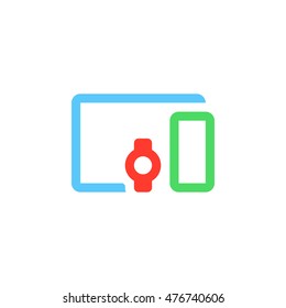 mobile devices line icon, outline vector logo illustration, linear pictogram isolated on white