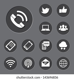 Mobile devices and network icons set. Illustration eps 10