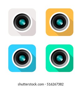 mobile devices photo camera icon lens . vector design isolated camera sign