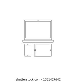 Mobile devices. simple flat vector icon illustration. outline line symbol - editable stroke