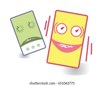 Mobile devices. Slow and fast  - Illustration