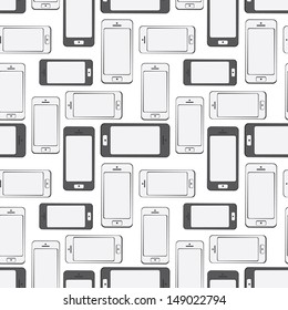 Mobile Devices, Smartphone, Seamless Pattern Background