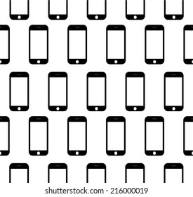 Mobile Devices, Smartphone, Seamless Pattern Background 