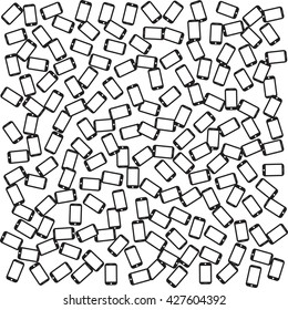 Mobile Devices, Smartphone, Seamless Pattern Vector Background 
