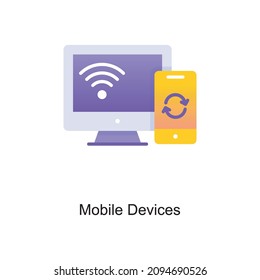 Mobile Devices vector Gradient Icon Design illustration. Internet of Things Symbol on White background EPS 10 File