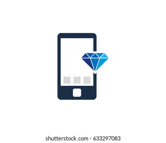 Mobile Diamond Icon Logo Design Element