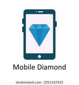 Mobile Diamond Vector  Flat Icon Design illustration. Ecommerce and shopping Symbol on White background EPS 10 File