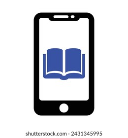 Mobile Dictionary Icon, Vector Graphics Illustrations 