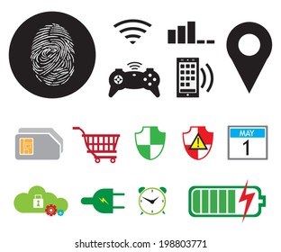 Mobile Digital Icons collection vector