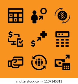 mobile, digital, plan and schedule icon set. Vector illustration for web and design.