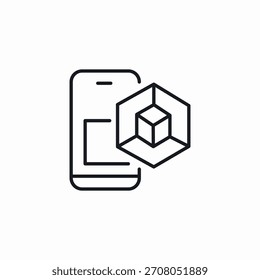 Vector de signo de icono de diseño dimensional móvil