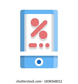 mobile discount icon isolated sign symbol vector illustration - with style flat icons
