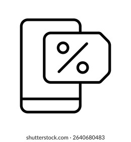 Mobile Discount Vector for Black Friday Deals on Phones. Smartphone sale illustration, mobile shopping concept, tech discount