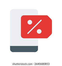 Mobile Discount Vector for Black Friday Deals on Phones. Smartphone sale illustration, mobile shopping concept, tech discount