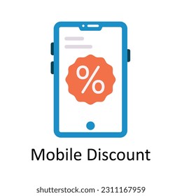 Mobile Discount Vector  Flat Icon Design illustration. Ecommerce and shopping Symbol on White background EPS 10 File