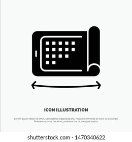 Mobile, Display, Technology, Flexible solid Glyph Icon vector. Vector Icon Template background