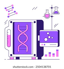 Mobile DNa illustration in flat design

