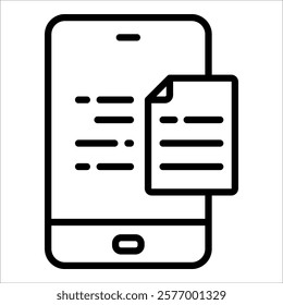 Mobile Document Icon Element For Design
