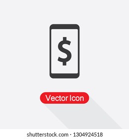 Mobile With Dollar Icon Vector Illustration Eps10